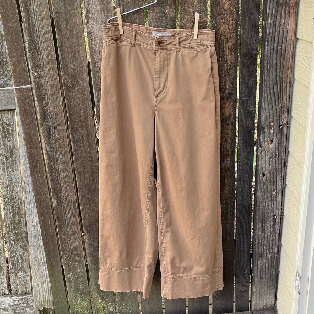 Everlane Wm’s The Lightweight Wide Leg Crop High Waisted Chino Pants Sz 4
